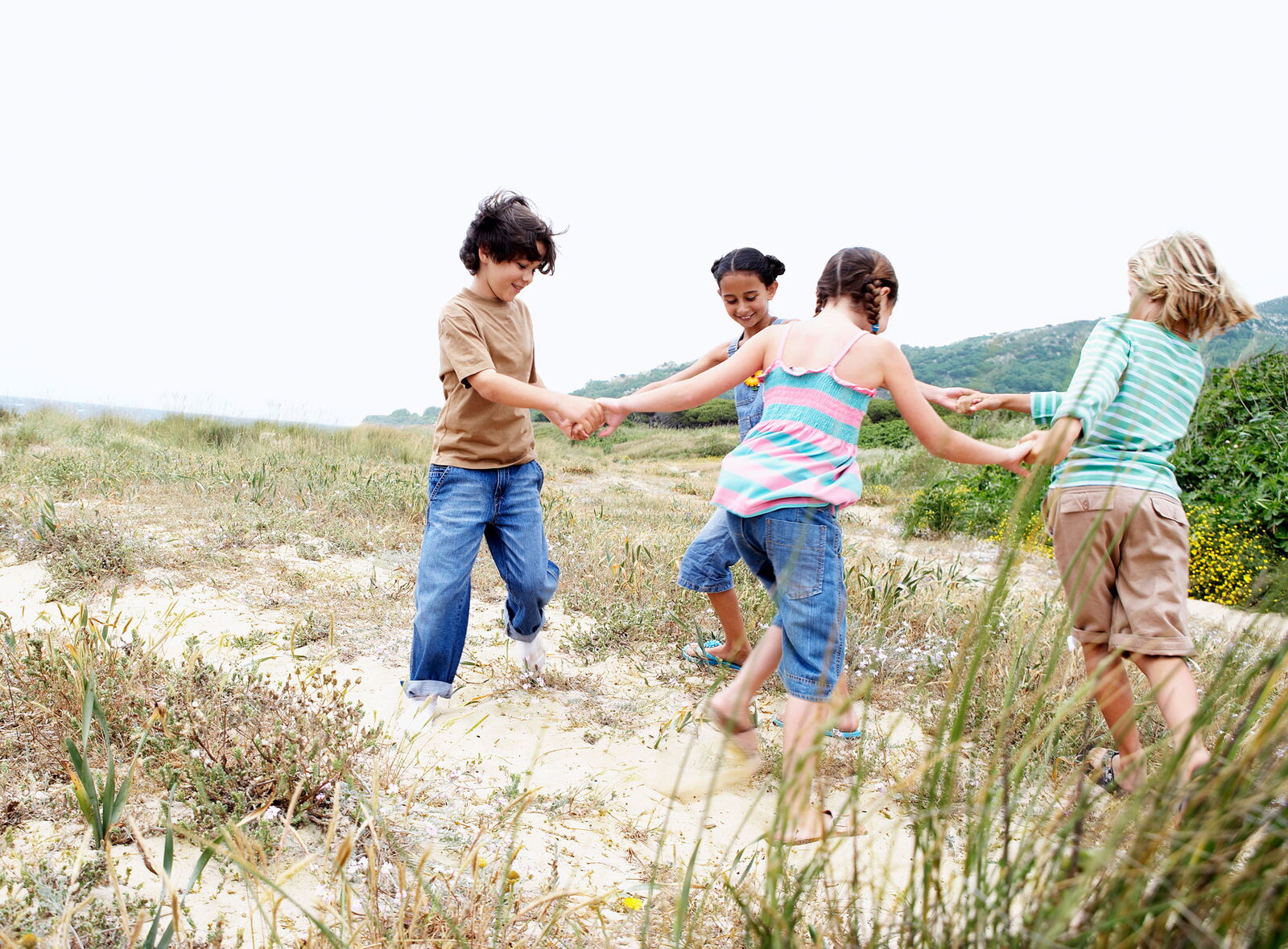 Kids playing on the beach